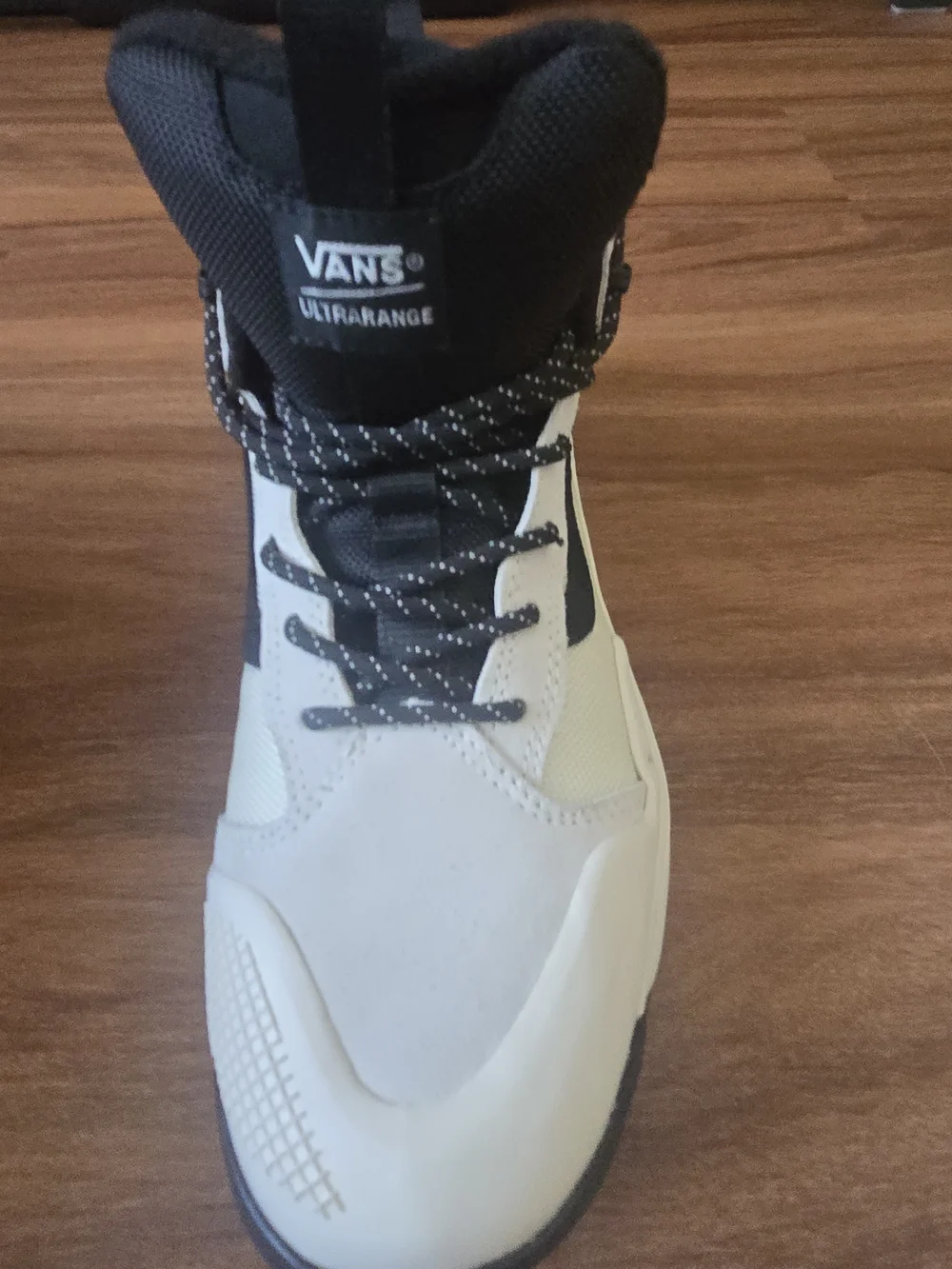 Vans All-TRac High-Top Sneakers in Cream & Black